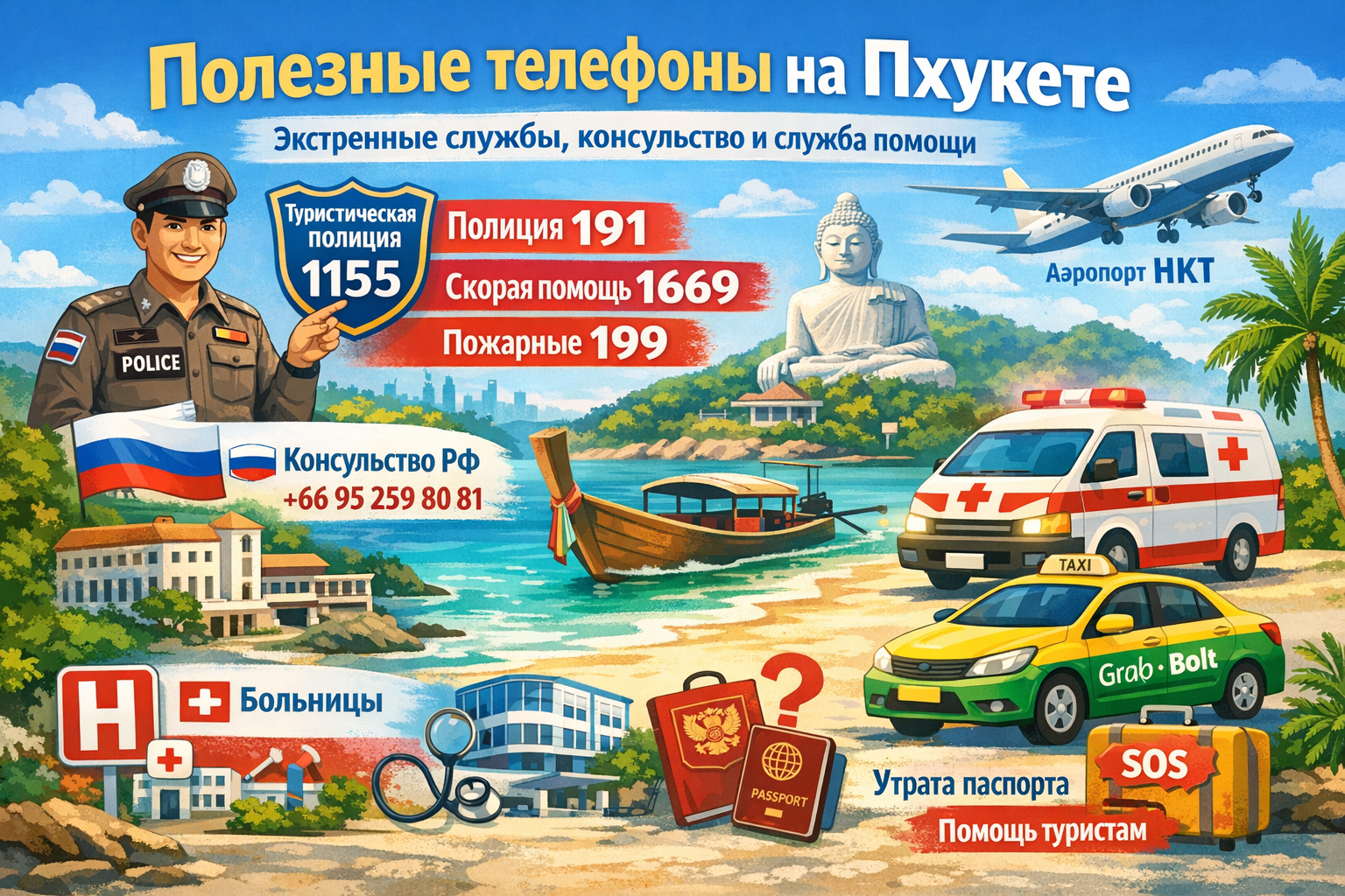 Полезные телефоны на Пхукете в Таиланде: экстренные службы, консульство и служба помощи