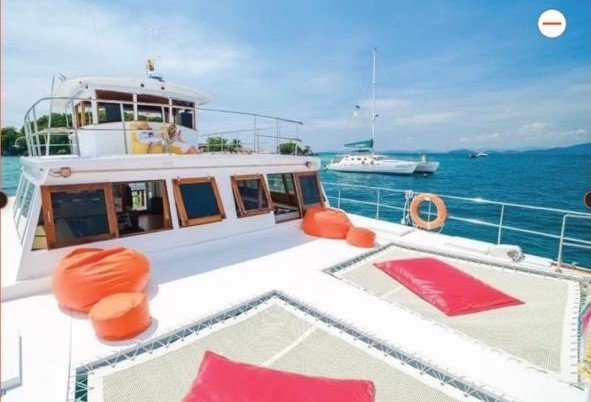 Coral Island + Sunset on a Sailing Catamaran